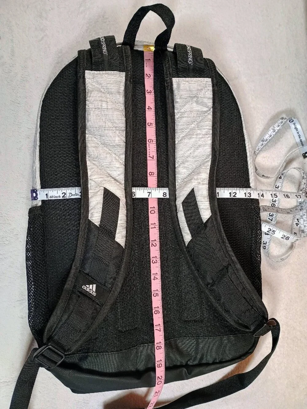 VGUC Adidas Heather Gray & Black Laptop School Backpack Travel Daypack